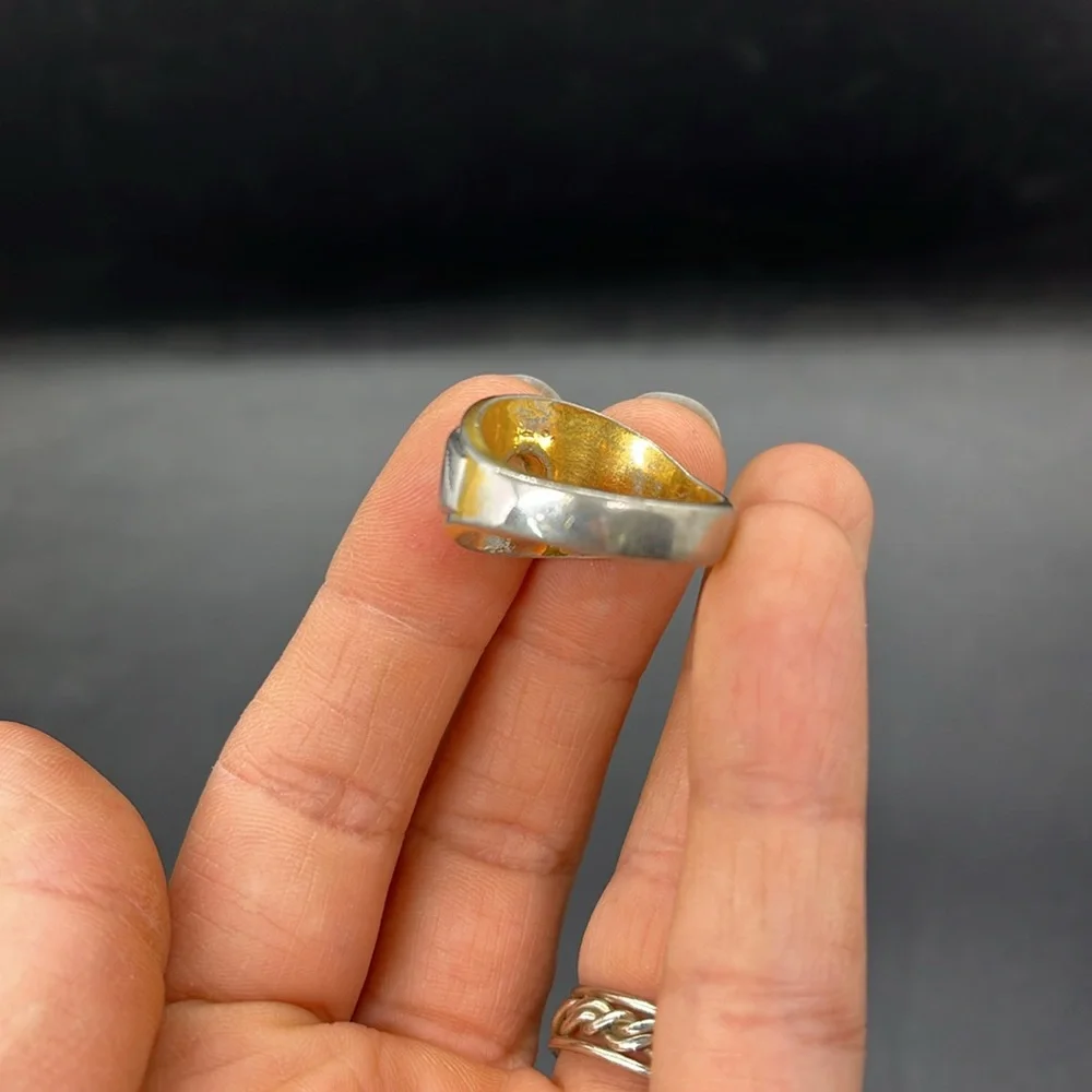 Art Deco 18 KT Gold Plated Faux Diamond Ring - US Size 10 Vintage